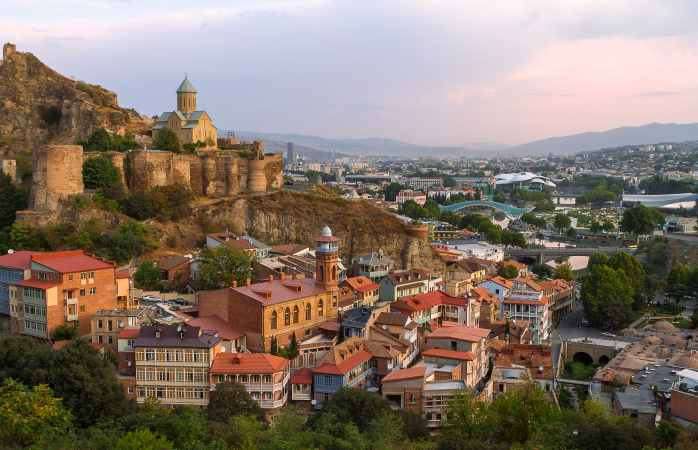 Il castello di Narikala e la vista su Tbilisi, in Georgia