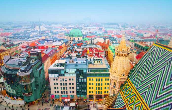 Vista Panoramica su Vienna, in Austria.