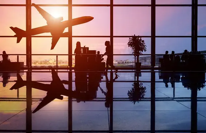 Passengers in an airport